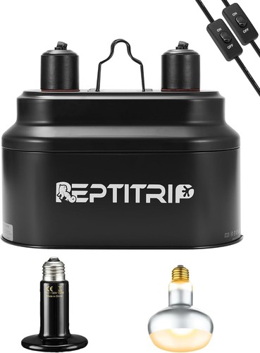 Dual reptile heat lamp fixture - reptile,