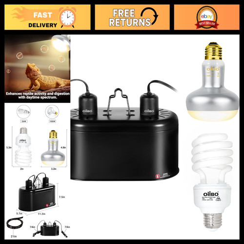 Dual reptile heat lamp fixture - heat,
