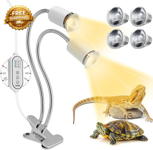Reptile heat lamp dual head - heat,